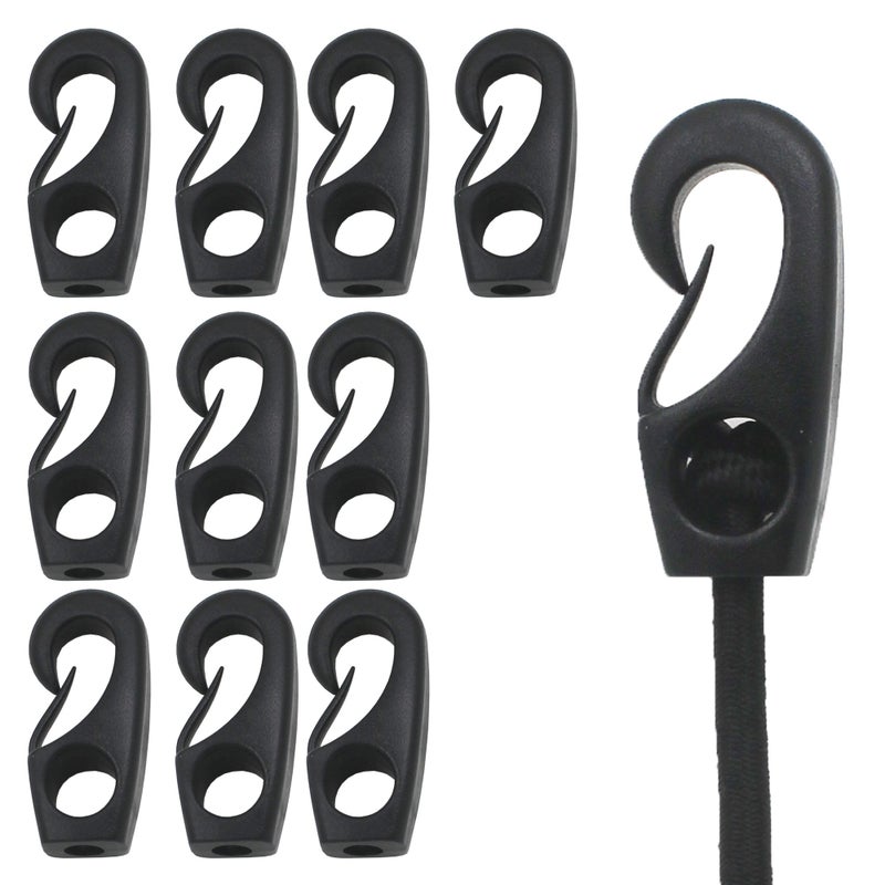YYST Kayak Cord Hook Nylon Bungee Hook for Shock Cords 3/16, 15/64,1/4, 9/32 (Pack of 10) - Image 1